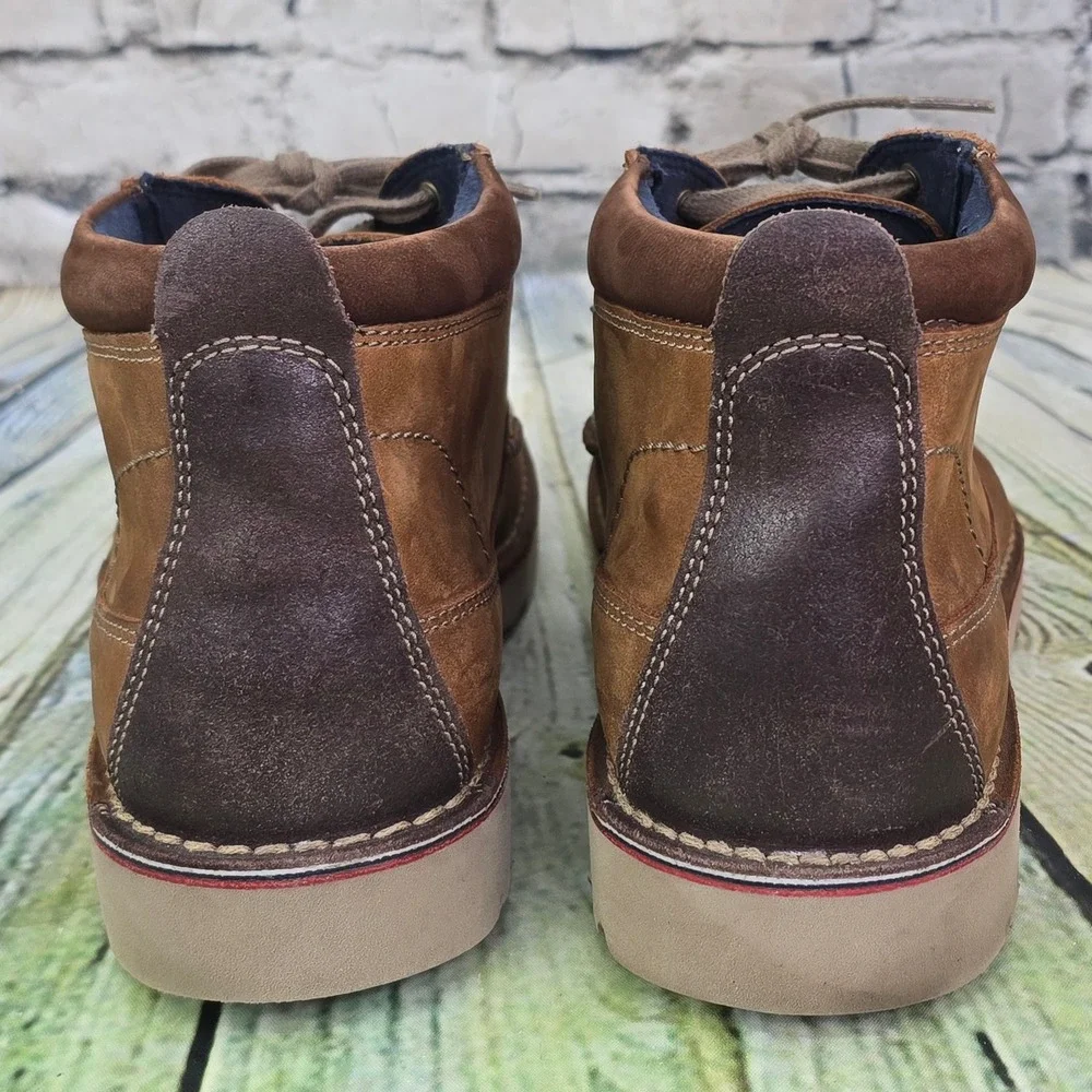 Clarks Vargo Mid Chukka Boots Mens 10.5 Brown Leather Lace Up Casual Comfort